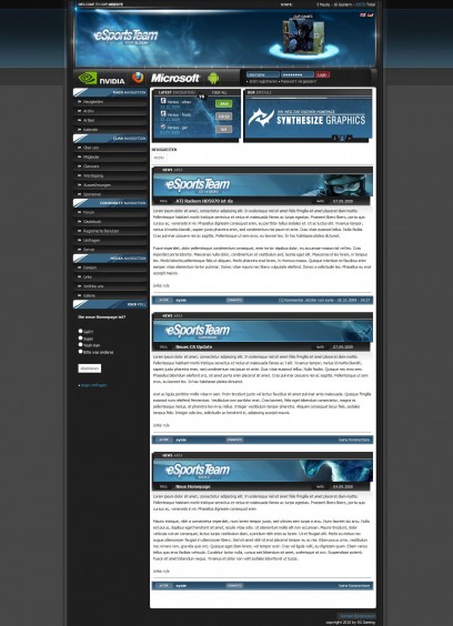 Produkt #1668: webSPELL 4.2 Template Blau xHTML/CSS