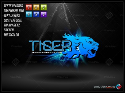 Premium Clanlogo (Tiger kopf) 3D + 360° Drehung FLASH