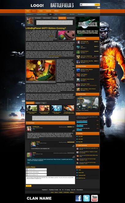 Clandesign Battlefield 3 inkl. Hintergrund